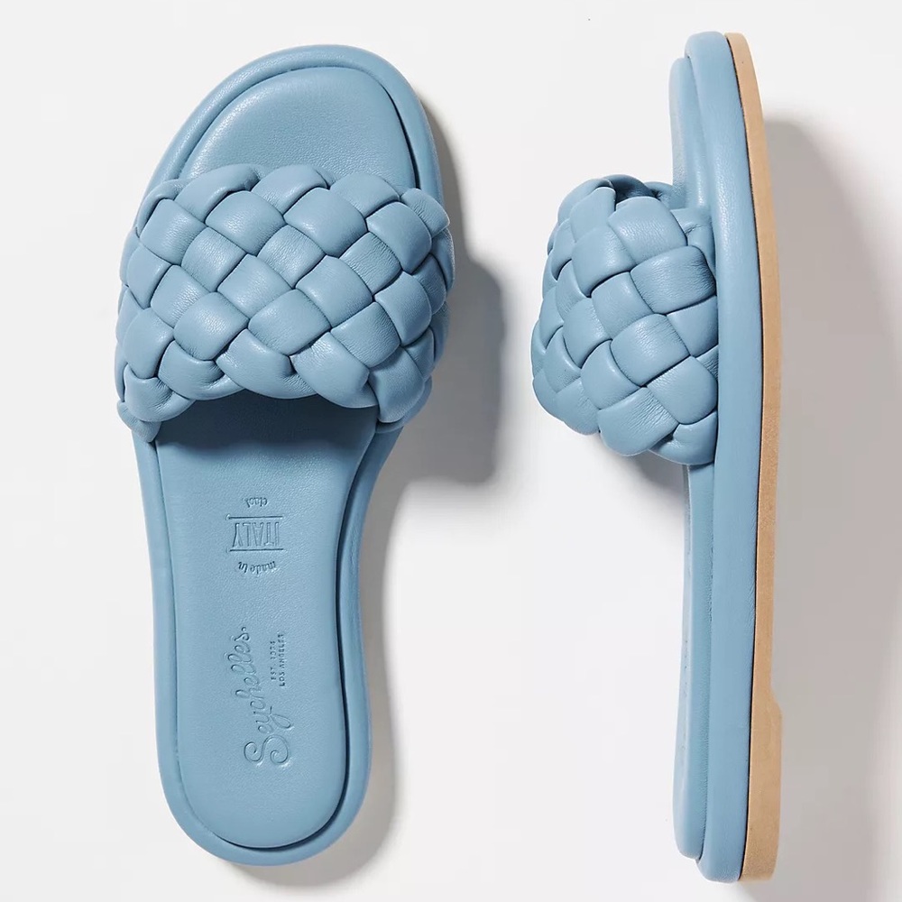 Anthropologie Seychelles Belissima Puffy Woven Slide Sandals